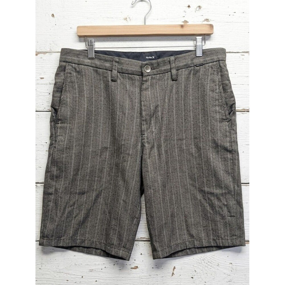 Hurley Pinstripe Casual Summer Shorts Brown Size 31